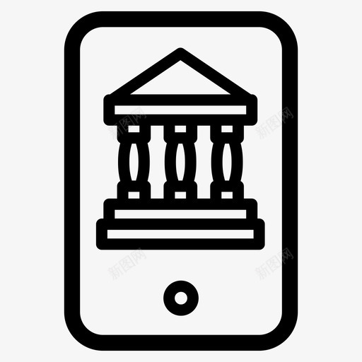 网上银行应用程序手机图标svg_新图网 https://ixintu.com 商业 应用程序 手机 网上银行 金融