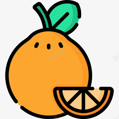 橙色杂货店38线性颜色图标图标