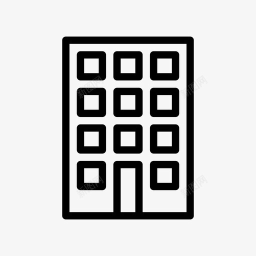 建筑公寓家图标svg_新图网 https://ixintu.com 公寓 办公室 家 建筑 房子 财务线字形图标