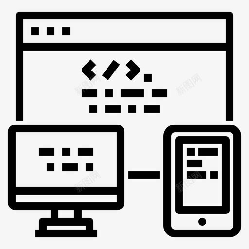 编程浏览器代码图标svg_新图网 https://ixintu.com 代码 浏览器 编码 编程 网络