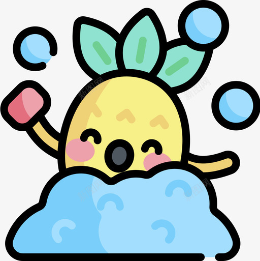淋浴菠萝字符1线性颜色图标svg_新图网 https://ixintu.com 字符 淋浴 线性 菠萝 颜色