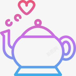 浪漫茶壶茶壶浪漫37渐变色图标高清图片