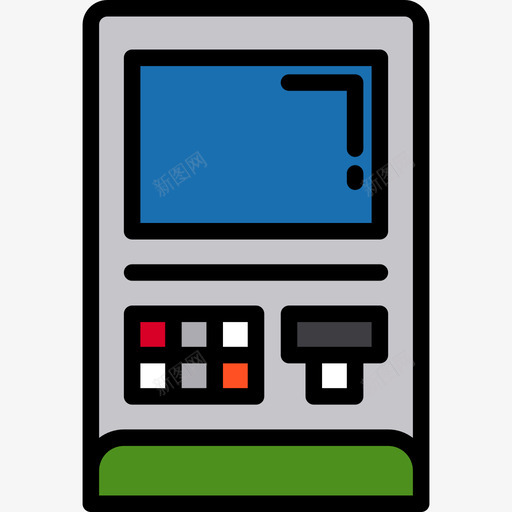 计算机银行56线性颜色图标svg_新图网 https://ixintu.com 线性颜色 计算机 银行56