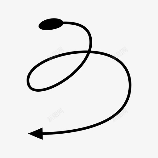 箭头弓曲线图标svg_新图网 https://ixintu.com 方向 曲线 涂鸦 箭头