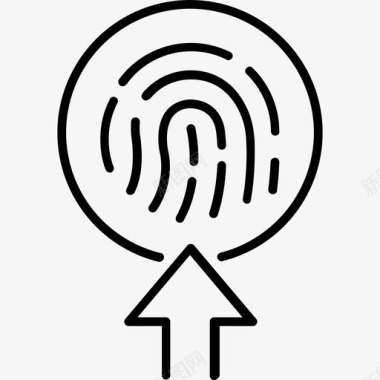 指纹扫描仪生物识别密码图标图标