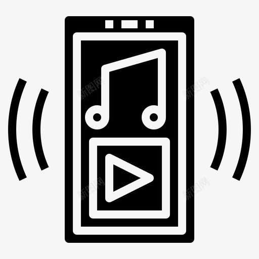音乐播放器移动接口6固态图标svg_新图网 https://ixintu.com 固态 接口 播放器 移动 音乐