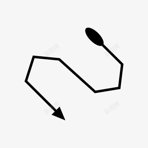 箭头弓形方向图标svg_新图网 https://ixintu.com 弓形 方向 箭头 转弯 锯齿形