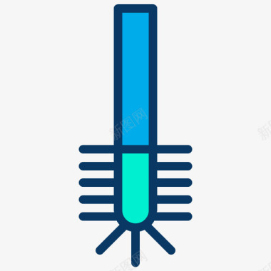 马桶刷浴室29线性颜色图标图标