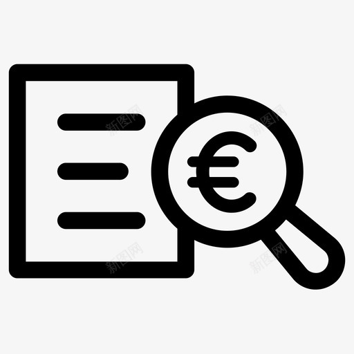 欧元单据发票图标svg_新图网 https://ixintu.com 单据 发票 报告 搜索 欧元 货币