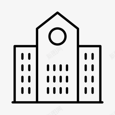 建筑物城市学校图标图标