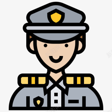 警察职业男性4直系肤色图标图标
