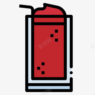 冰沙饮料34线性颜色图标图标