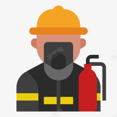 消防员工作和职业2公寓图标图标