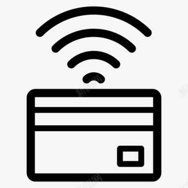 非接触式信用卡支付无线图标图标