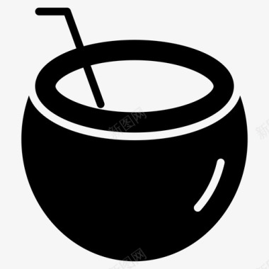 椰子饮料食物图标图标