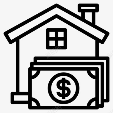 房子现金美元图标图标