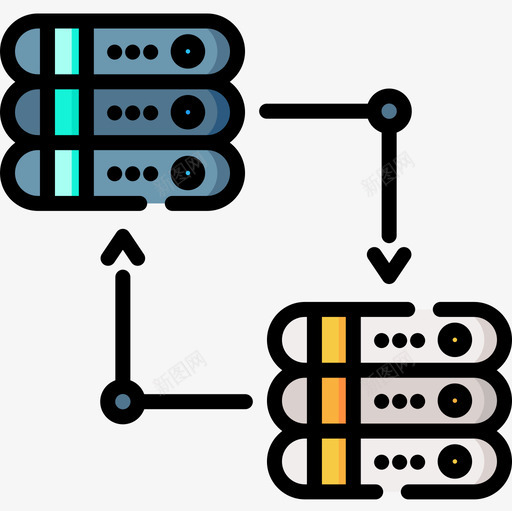 共享网络托管38线性颜色图标svg_新图网 https://ixintu.com 共享 托管 线性 网络 颜色