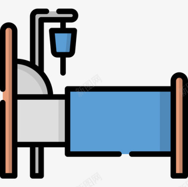 病床医用148线性颜色图标图标