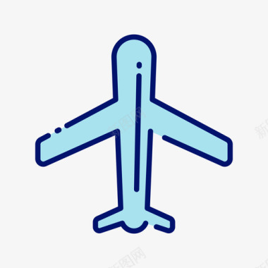飞机航空22线性颜色图标图标