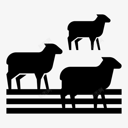 羊群母羊绵羊图标svg_新图网 https://ixintu.com 农场 母羊 绵羊 羊群