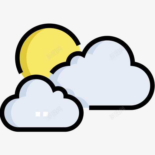 云和太阳杂59线颜色图标svg_新图网 https://ixintu.com 云和太阳 杂59 线颜色
