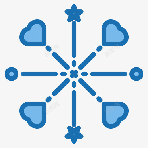 烟花情人节8蓝色图标svg_新图网 https://ixintu.com 情人节 烟花 蓝色