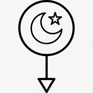 月亮克雷森特伊斯兰教图标图标