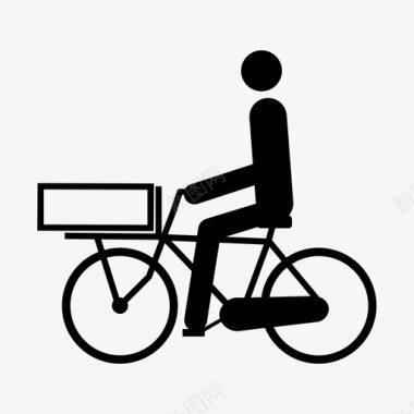 自行车交付低盒低宽包装图标图标