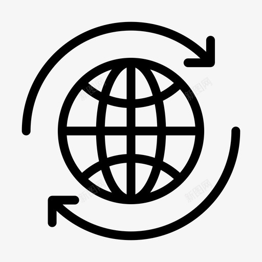 刷新地球浏览器全局图标svg_新图网 https://ixintu.com 世界 互联网 全局 刷新地球 在线教育线字形 浏览器 重新加载