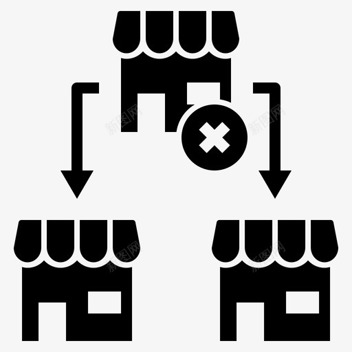 分拆分支关闭图标svg_新图网 https://ixintu.com 优化 关闭 分拆 分支 商店 字形 损失