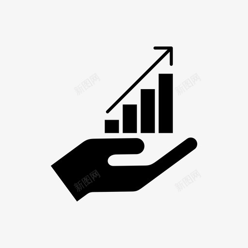 手和图表条统计经济图表图标svg_新图网 https://ixintu.com 图表 增长 经济 统计
