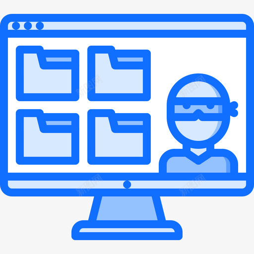 小偷数据保护34蓝色图标svg_新图网 https://ixintu.com 保护 小偷 数据 蓝色