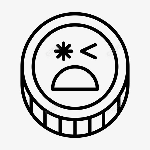 硬币表情符号悲伤图标svg_新图网 https://ixintu.com 悲伤 硬币 符号 表情 象征