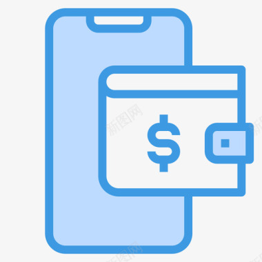 钱包账单和付款5蓝色图标图标