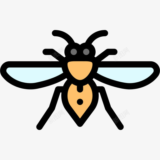 蜜蜂昆虫12线状颜色图标svg_新图网 https://ixintu.com 昆虫12 线状颜色 蜜蜂