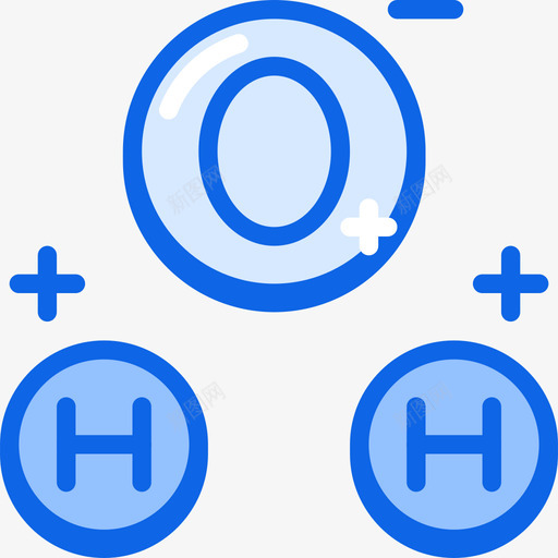 H2o科学82蓝色图标svg_新图网 https://ixintu.com H2o 科学 蓝色