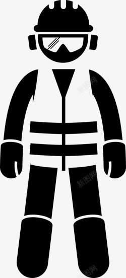 职业健康安全管理工人安全服手套护目镜图标高清图片