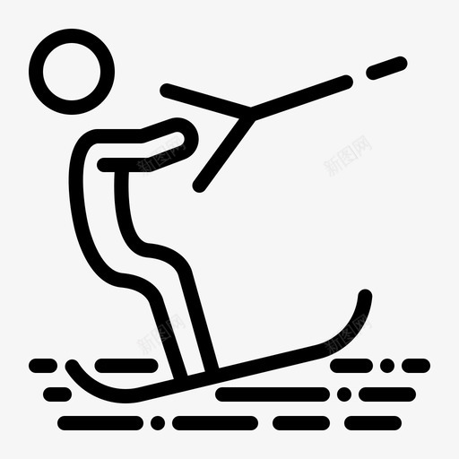 滑水板沙滩假日图标svg_新图网 https://ixintu.com 假日 夏季 暑假 水上 沙滩 滑板 滑水板 运动
