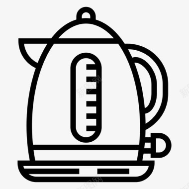 茶壶向量电热壶厨房用具图标图标