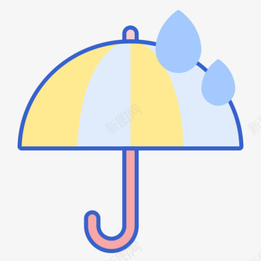 伞天气221线形颜色图标图标