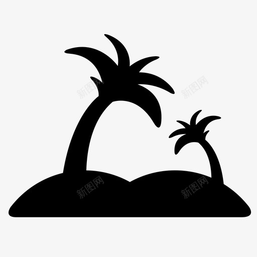 岛海滩假日图标svg_新图网 https://ixintu.com 假日 天堂 岛 棕榈树 海滩