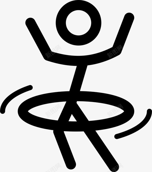 呼啦圈身体锻炼图标svg_新图网 https://ixintu.com 呼啦 臀部 身体 锻炼