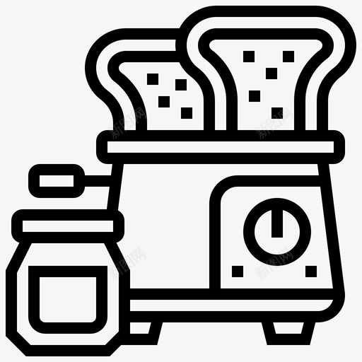 烤面包机面包早餐图标svg_新图网 https://ixintu.com 厨房 工具架 早餐 烤面包 电动 罐子 面包 面包机