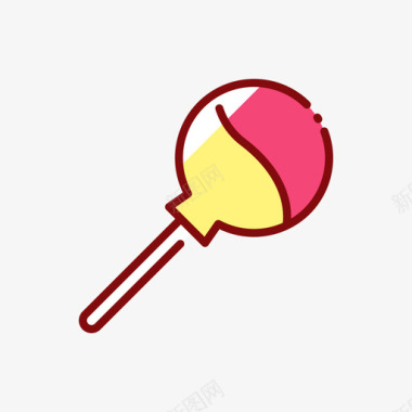 棒棒糖糖果和糖果8线性颜色图标图标