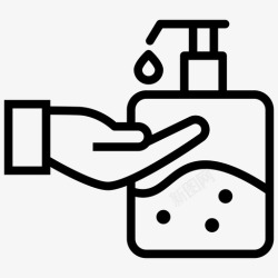 美容皂液体皂液器泡沫分配器洗手液图标高清图片