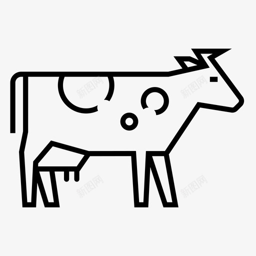 牛牛肉肉图标svg_新图网 https://ixintu.com 农场 图标 牛奶 牛肉 线图