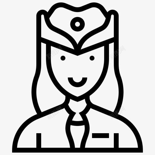 女主人空中小姐乘务员图标svg_新图网 https://ixintu.com 乘务员 女主人 女服务员 服务人员 空中小姐 航班