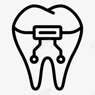 牙齿人造牙医学图标图标