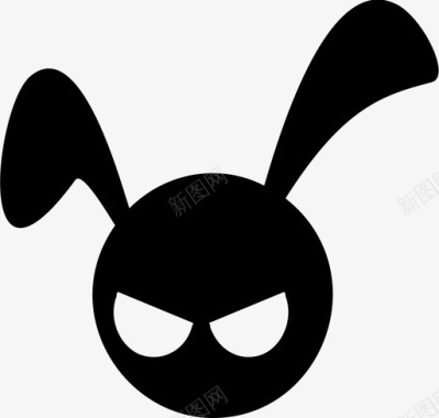 愤怒的兔子动物表情符号图标图标