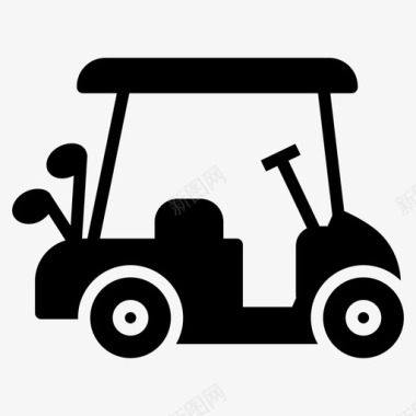 高尔夫球车沙丘车一套运输字形标图标图标
